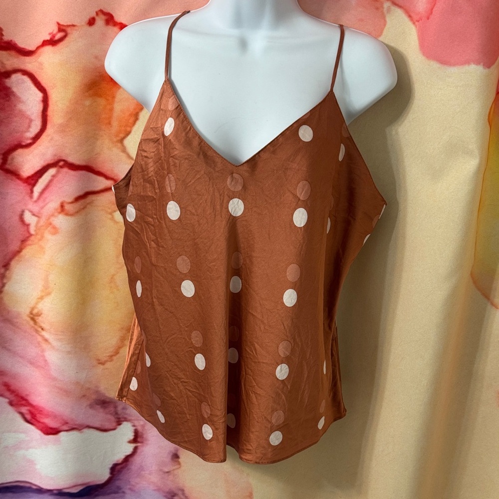 Victoria's Secret Silk Polka Dot Cami Tank Top Feminine